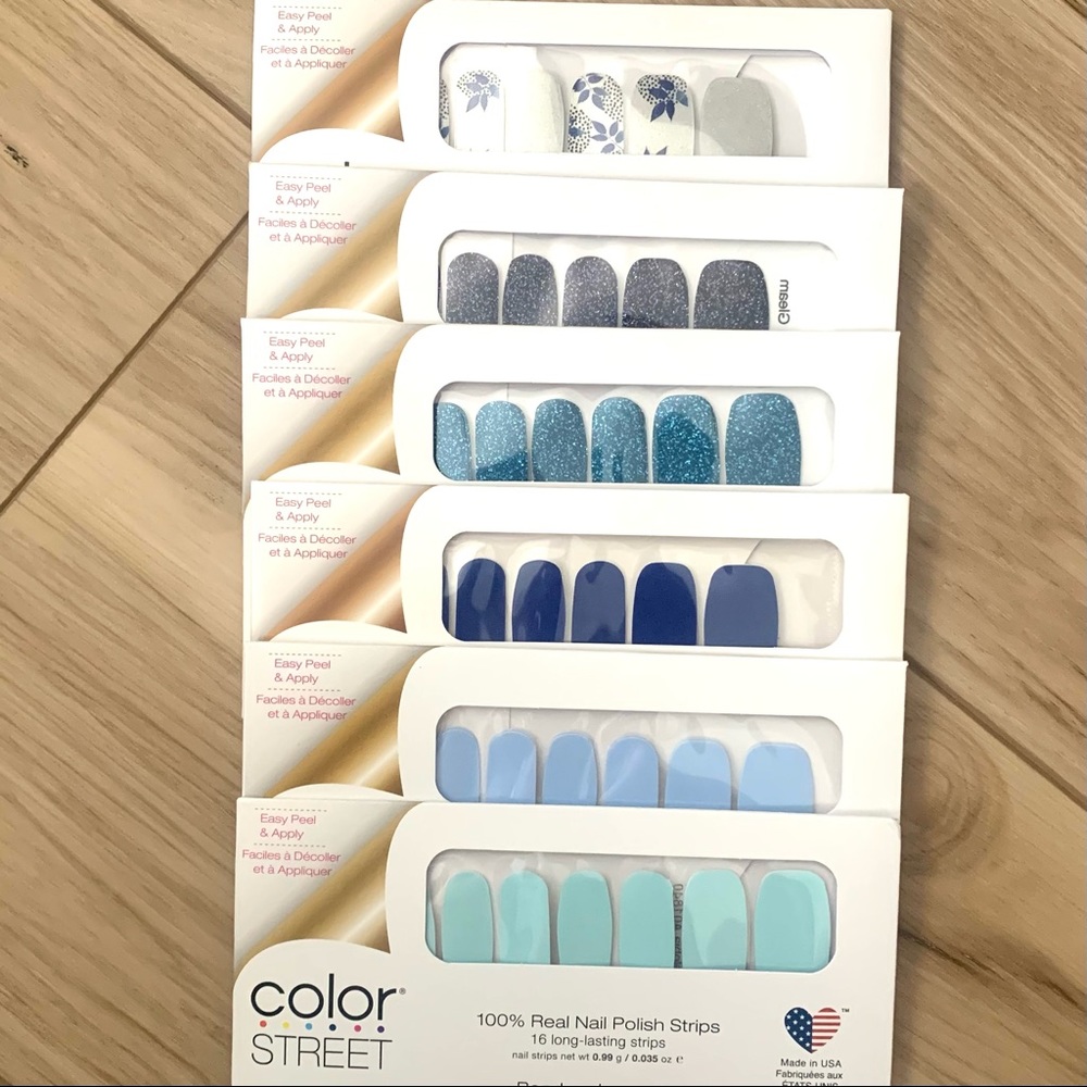 Color Street Blue Bundle of 6 assorted sets